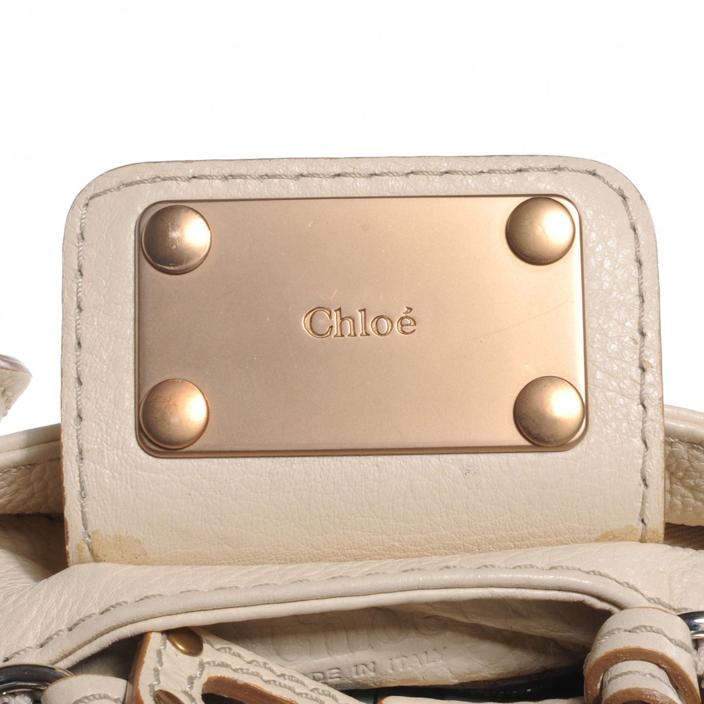 Leather Medium Paddington Satchel Ivory