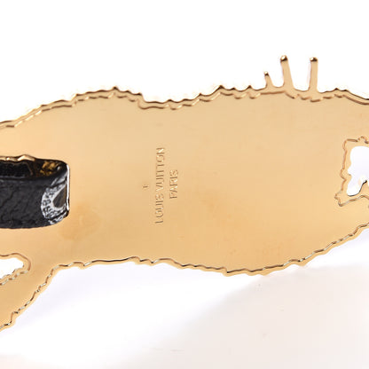 Louis Vuitton Catogram Flying Cat Bag Charm Key Holder Gold Black 3 of 4