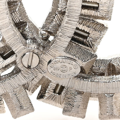 Chanel Crystal Baguette CC Brooch Silver Black 3 of 4