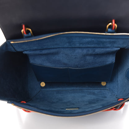 Celine Calfskin Mini Tri-Color Belt Bag Navy Blue 5 of 13