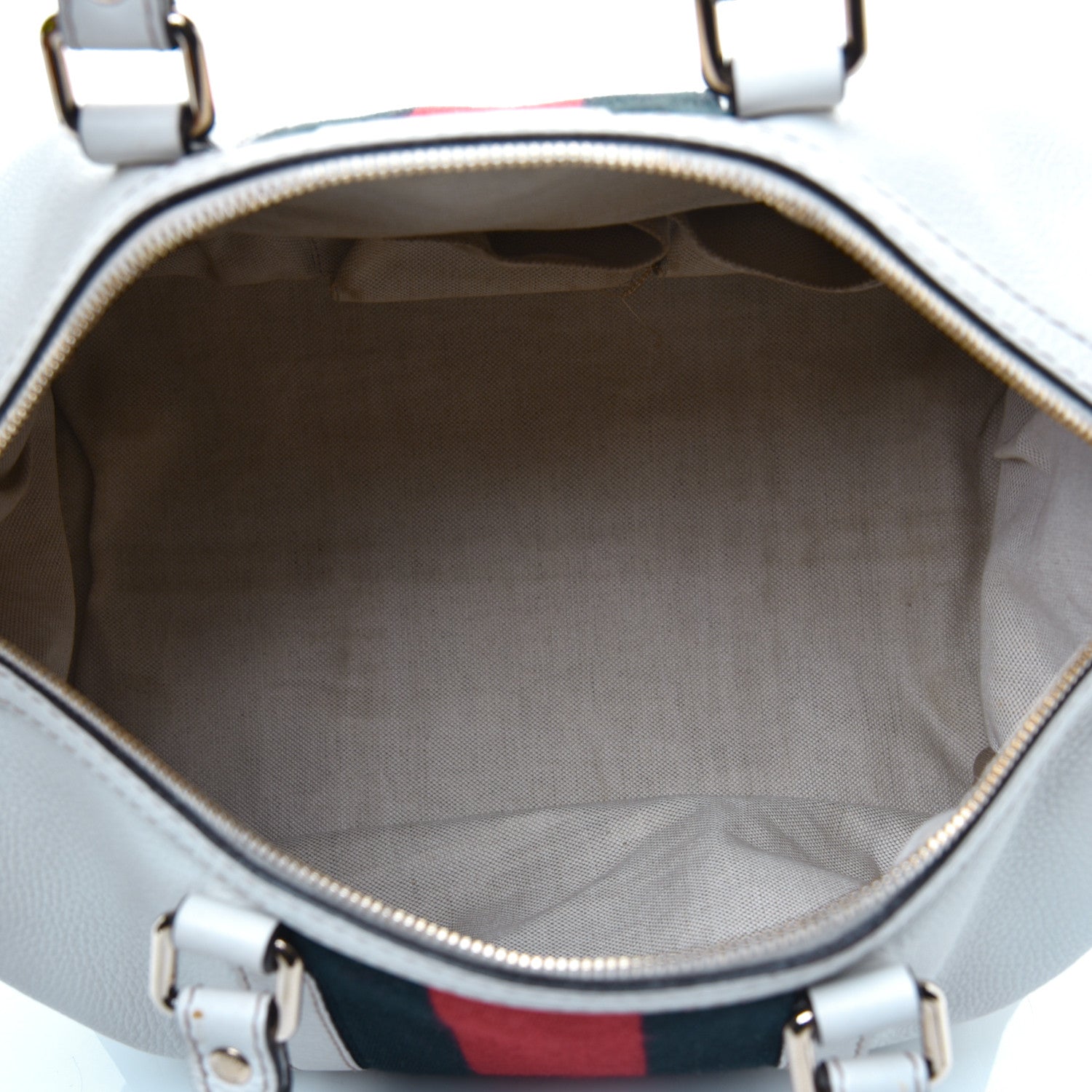 Gucci Calfskin Vintage Web Medium Boston White 5 of 9