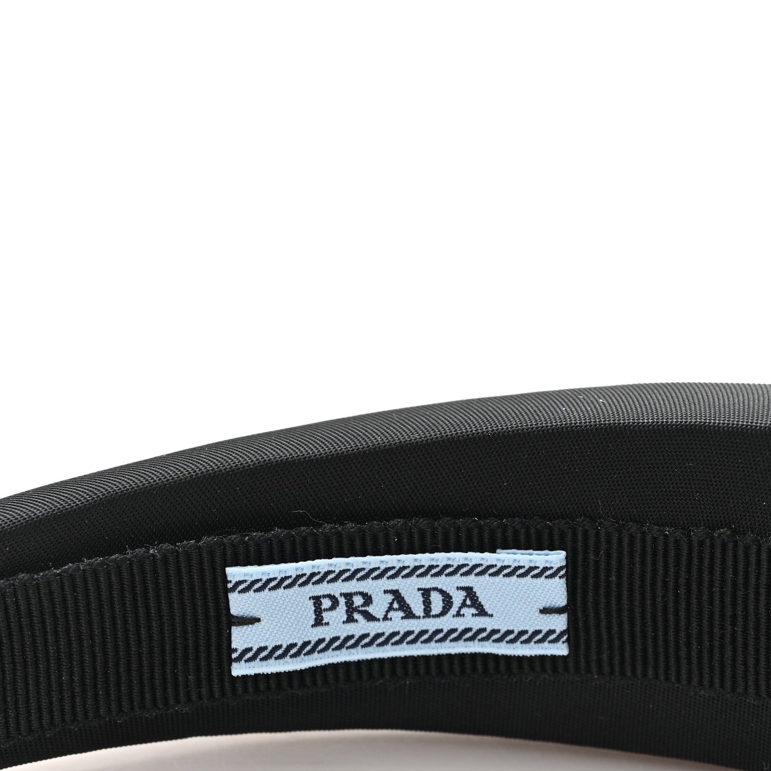 Prada Re-Nylon Metal Triangle Logo Headband Black 6 of 7