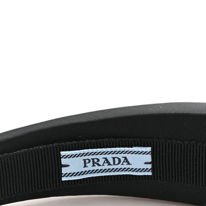 Prada Re-Nylon Metal Triangle Logo Headband Black 6 of 7