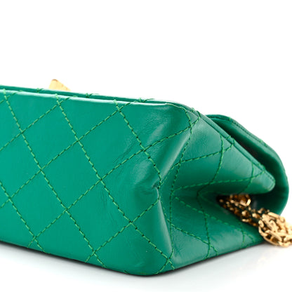 Chanel Aged Calfskin Quilted 2.55 Reissue Mini Flap Green 10 of 12