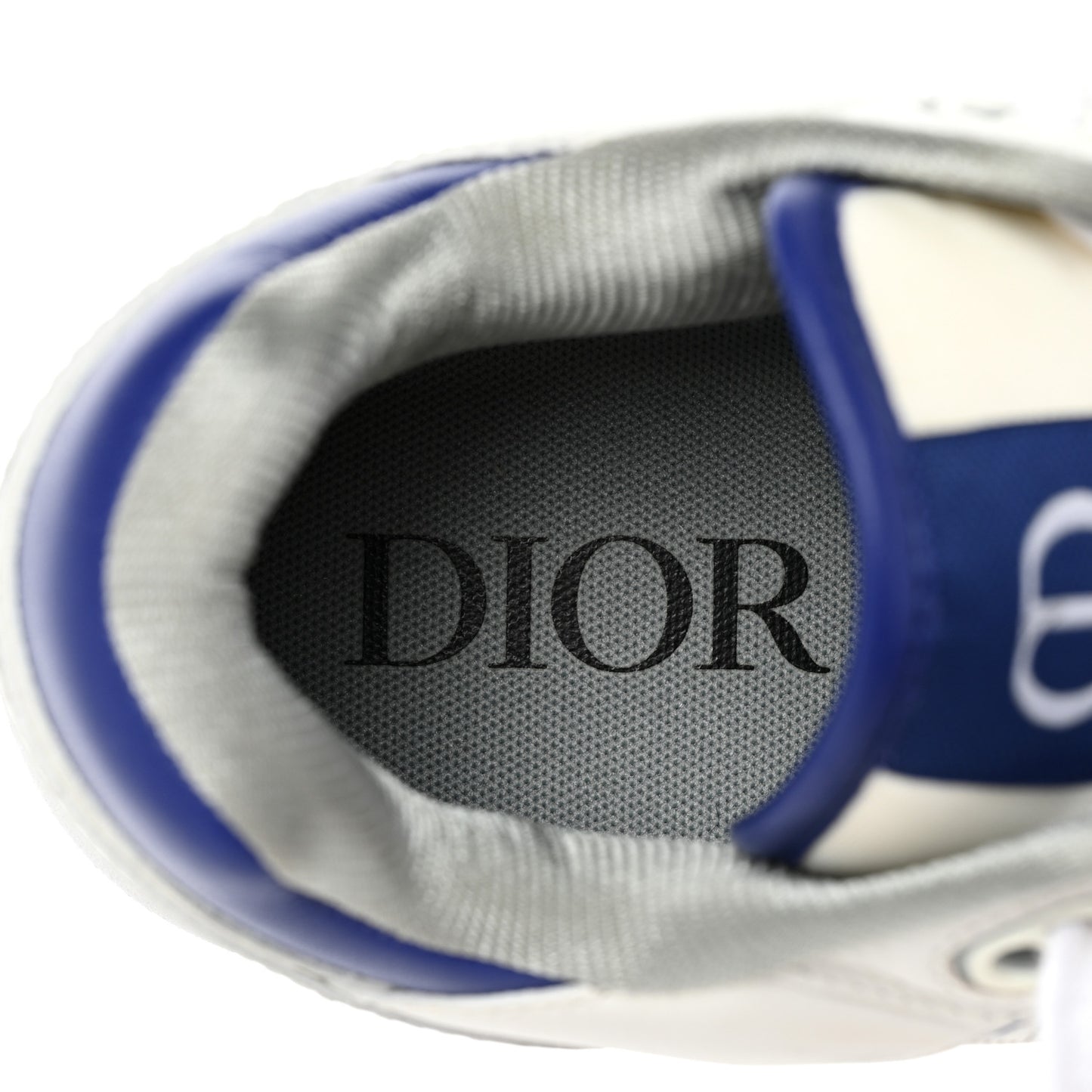 Smooth Calfskin Oblique Galaxy Perforated Mens B27 Low Top Sneakers 40 White Blue