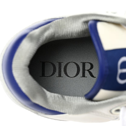 Christian Dior Smooth Calfskin Oblique Galaxy Perforated Mens B27 Low Top Sneakers 40 White Blue 8 of 11
