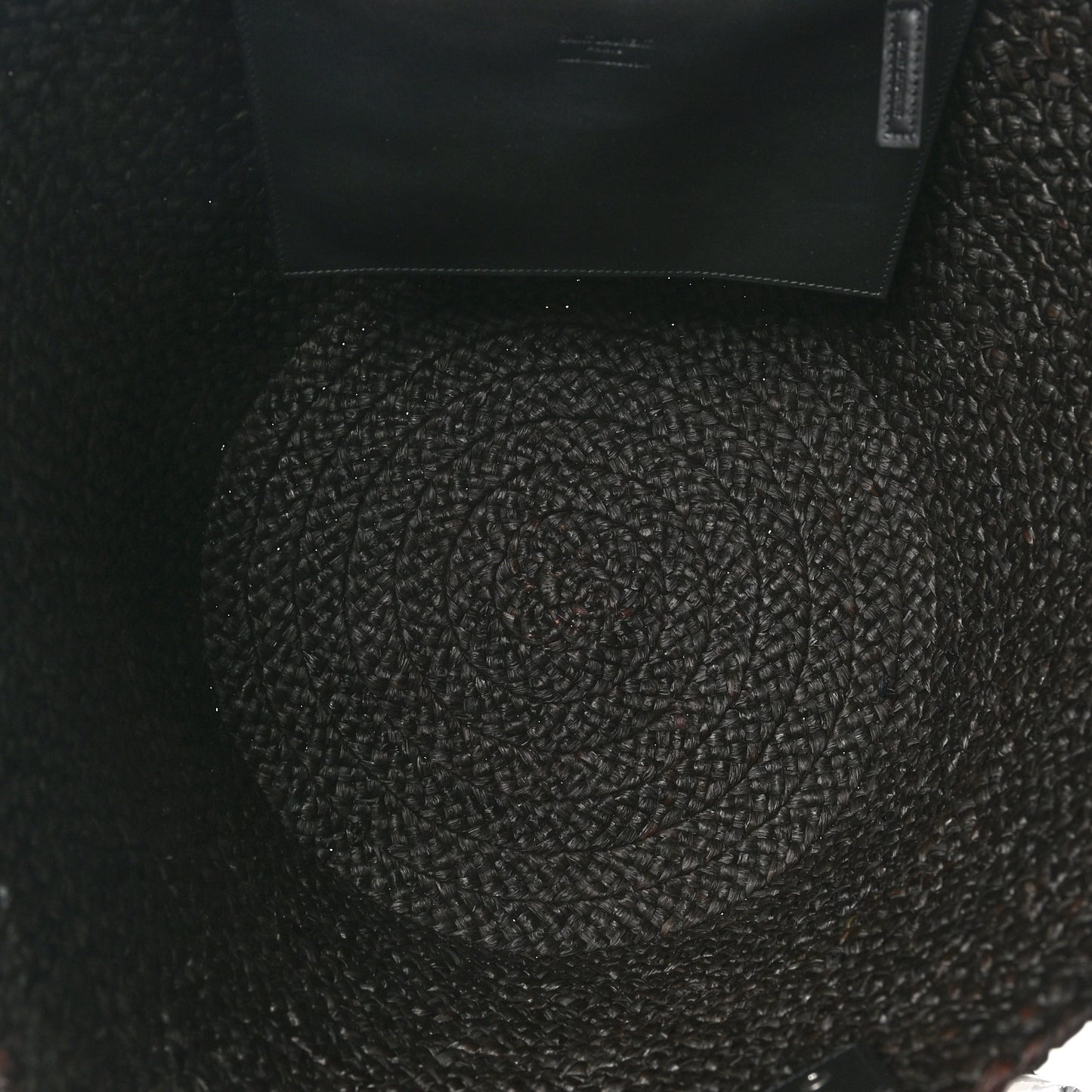 Raffia Medium Panier Bag Black