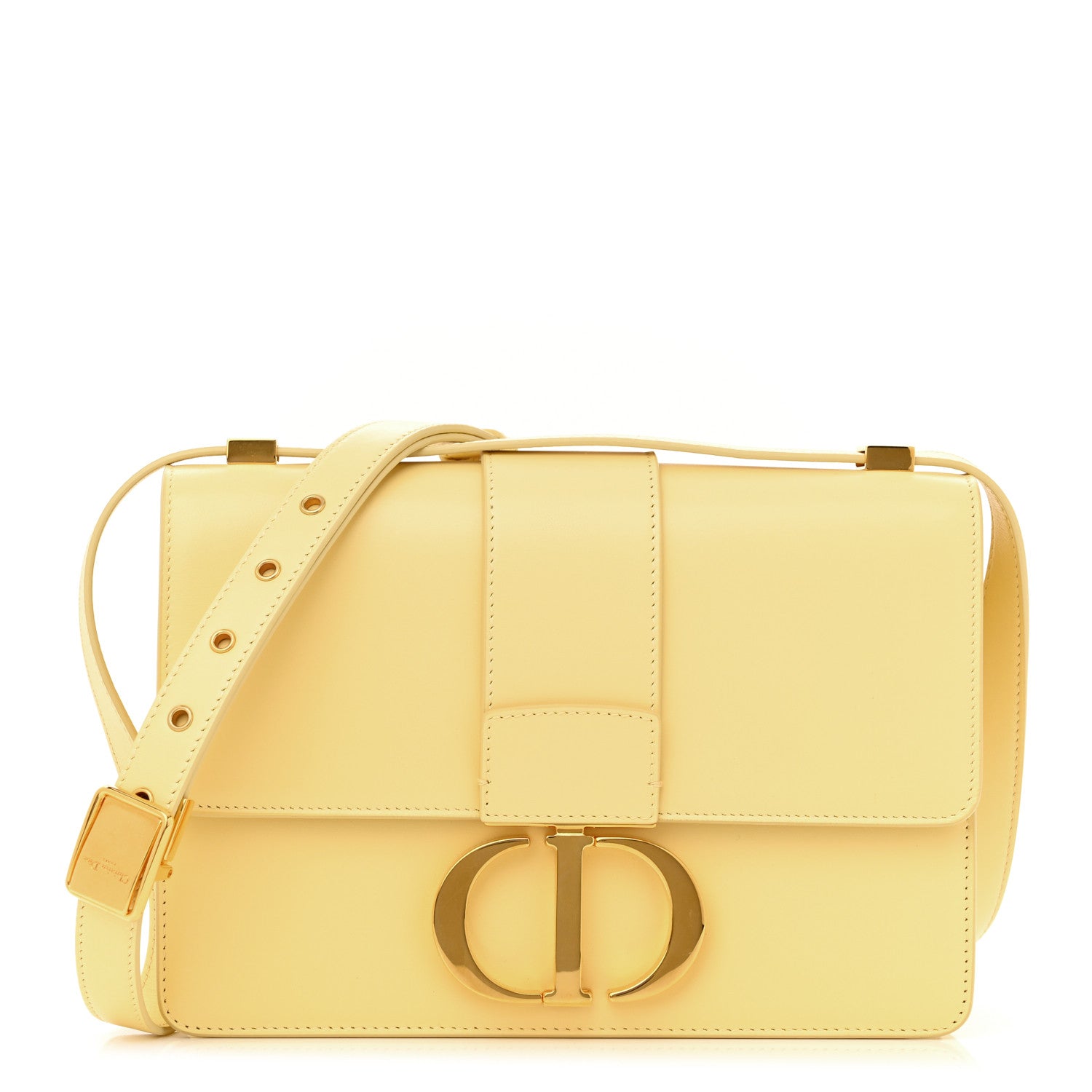 Christian Dior Calfskin 30 Montaigne Flap Bag Yellow 1 of 9