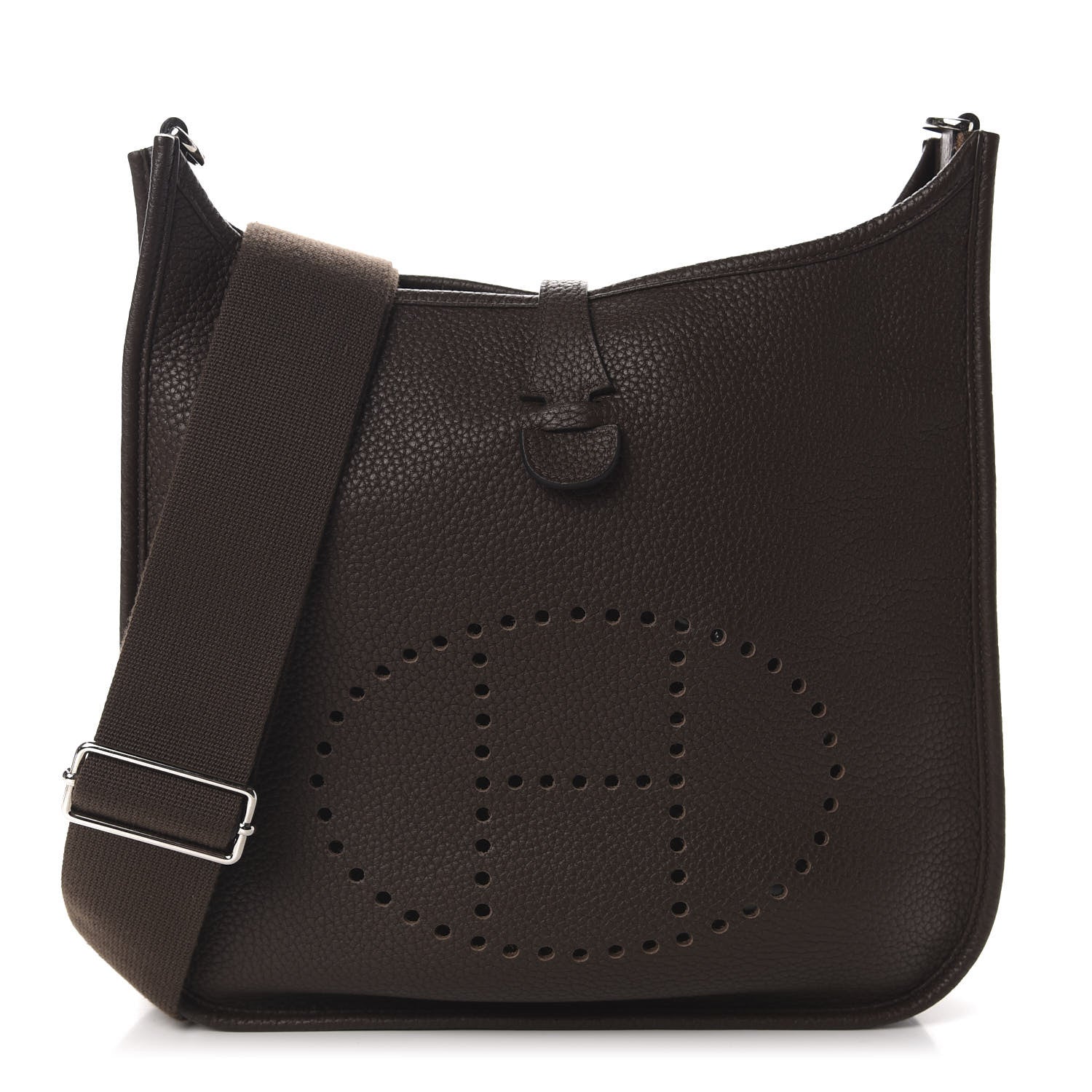 Hermes Taurillon Clemence Evelyne III PM Chocolate 1 of 10