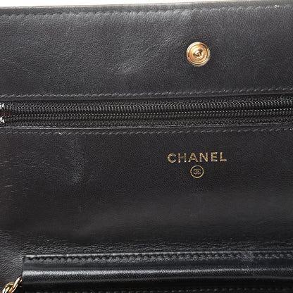 Chanel Lambskin Quilted Wallet On Chain WOC Black 16 of 16