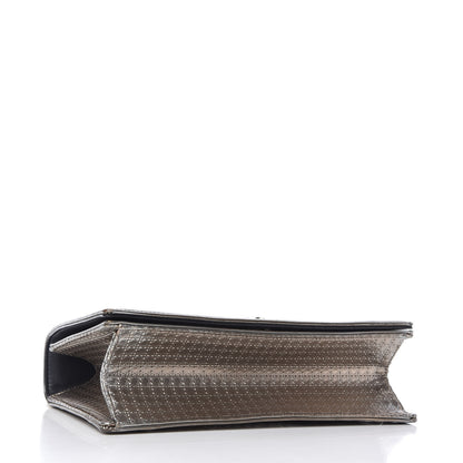 Christian Dior Metallic Patent Micro-Cannage Medium Diorama Flap Bag Silver 4 of 10