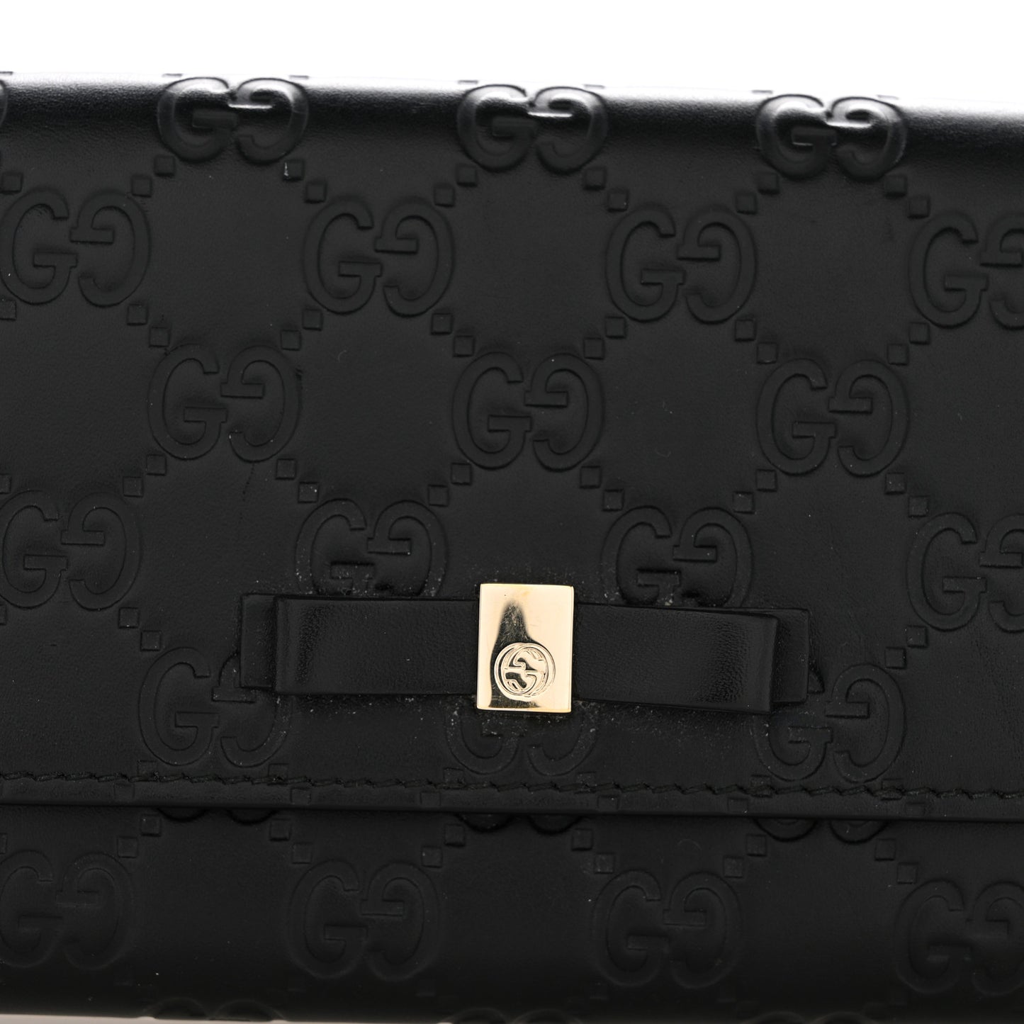 Microguccissima Bow Continental Wallet Black