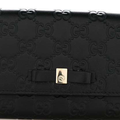 Gucci Microguccissima Bow Continental Wallet Black 9 of 10