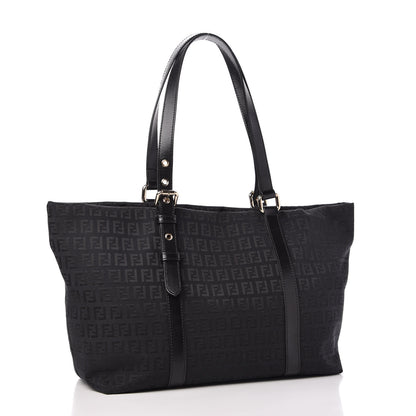 Fendi Zucchino Large Charm Shopping Tote Black 3 of 11