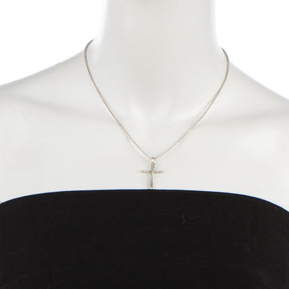 David Yurman Sterling Silver Diamond Pave 29mm Crossover Cross Necklace 2 of 6