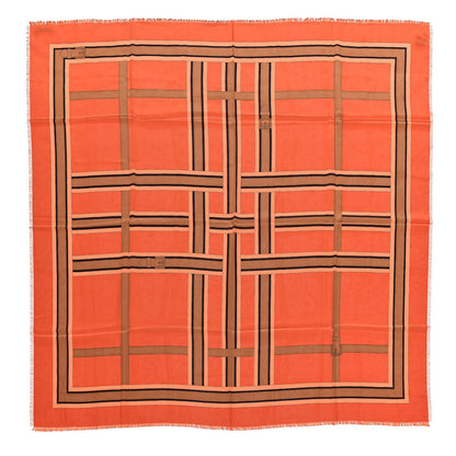 Burberry Silk Buckle Print Square Scarf Orange 1 of 3