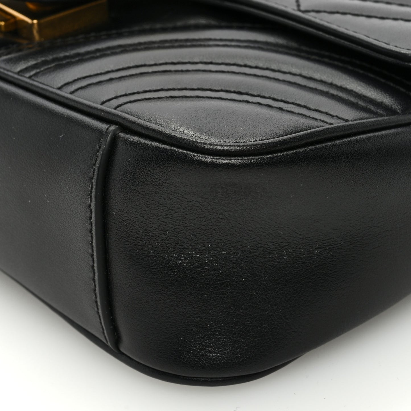 Calfskin Matelasse Mini GG Marmont Shoulder Bag Black