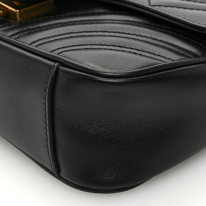 Gucci Calfskin Matelasse Mini GG Marmont Shoulder Bag Black 11 of 11