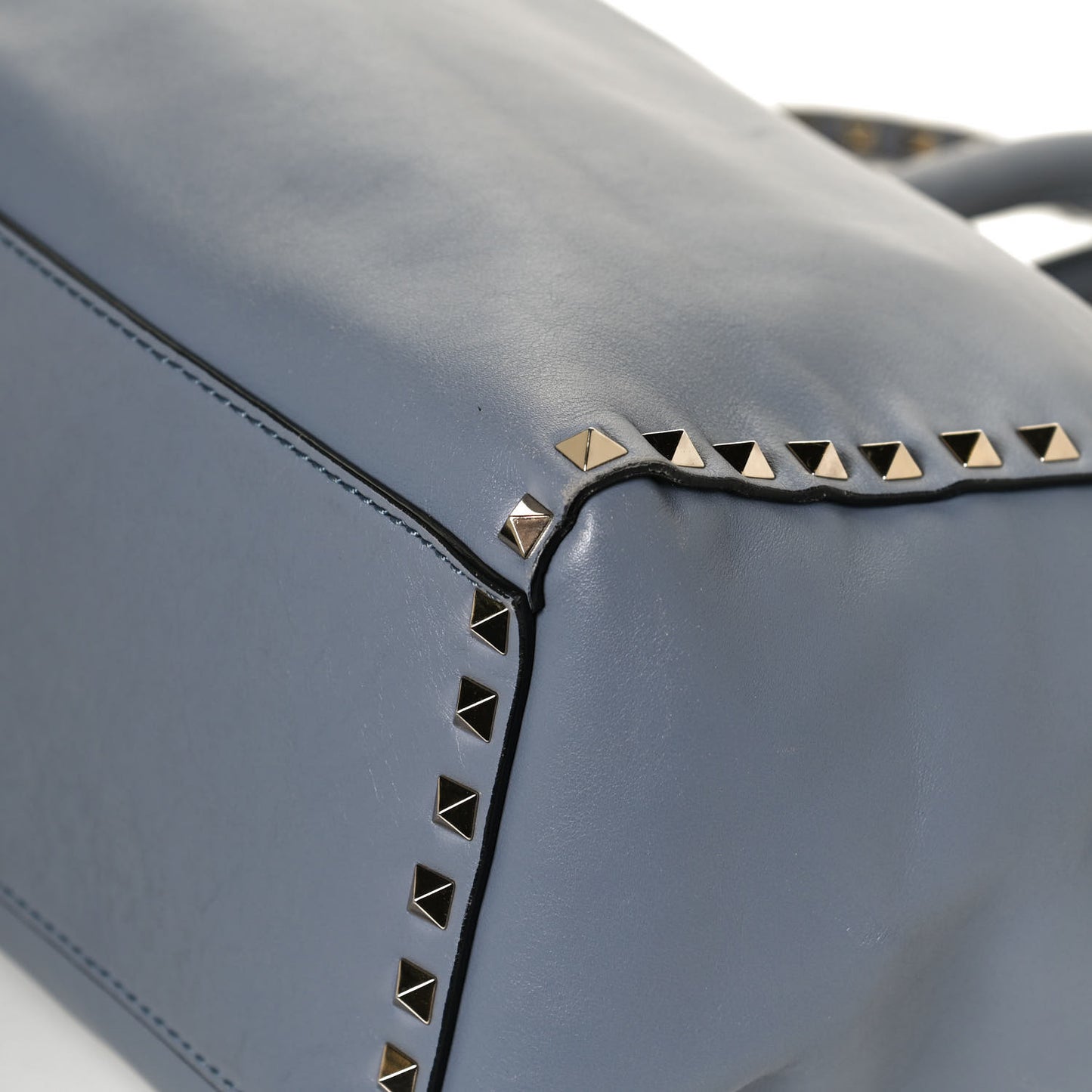 Vitello Rockstud Double Handle Tote London Stone
