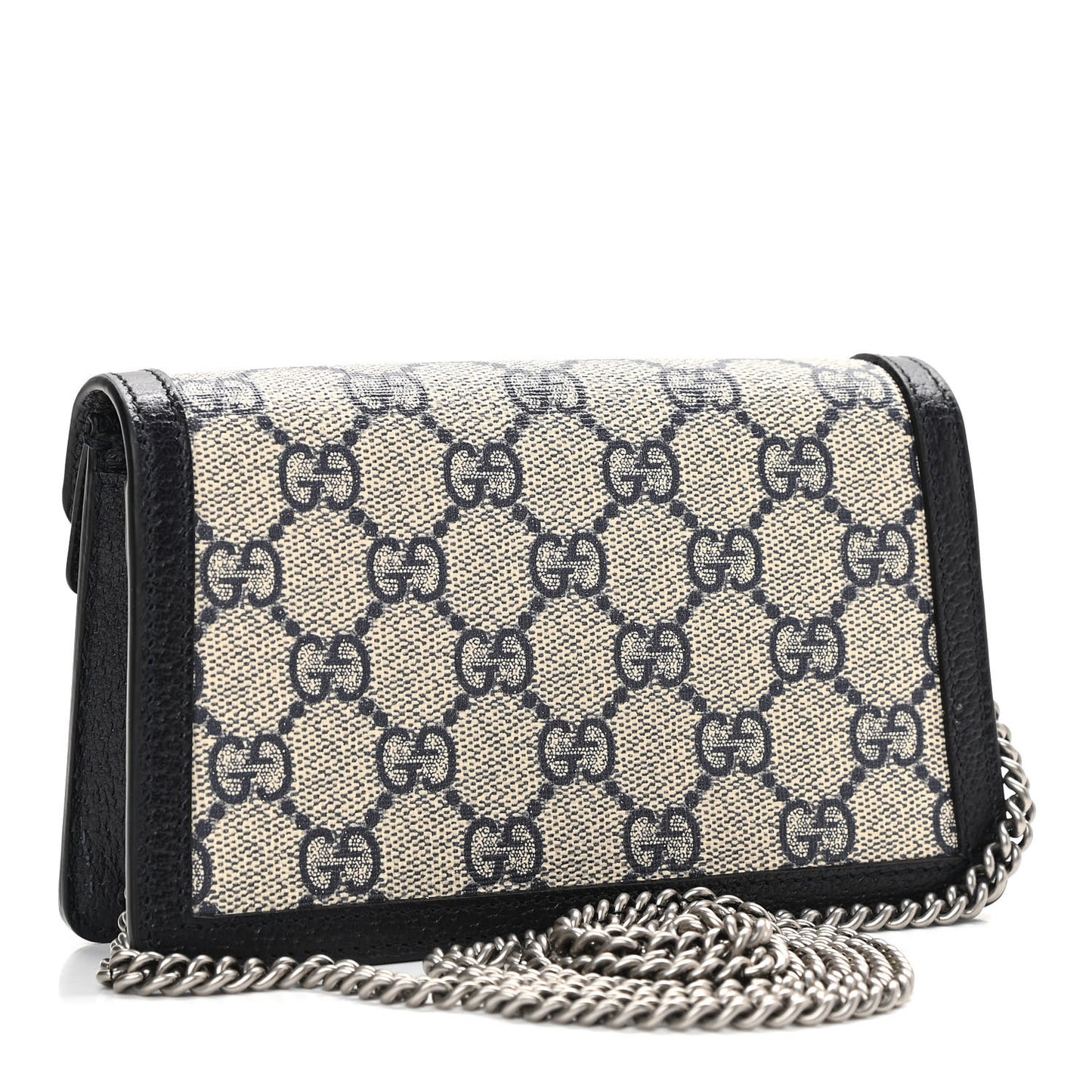 GG Supreme Monogram Textured Dollar Calfskin Super Mini Dionysus Shoulder Bag Beige Blue
