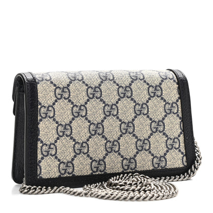 Gucci GG Supreme Monogram Textured Dollar Calfskin Super Mini Dionysus Shoulder Bag Beige Blue 3 of 11
