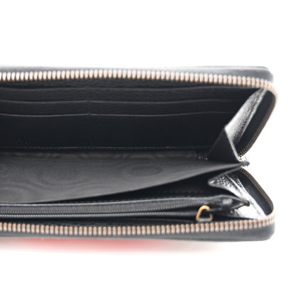 Gucci Pebbled Calfskin Blind For Love Zip Around Wallet Black 5 of 9