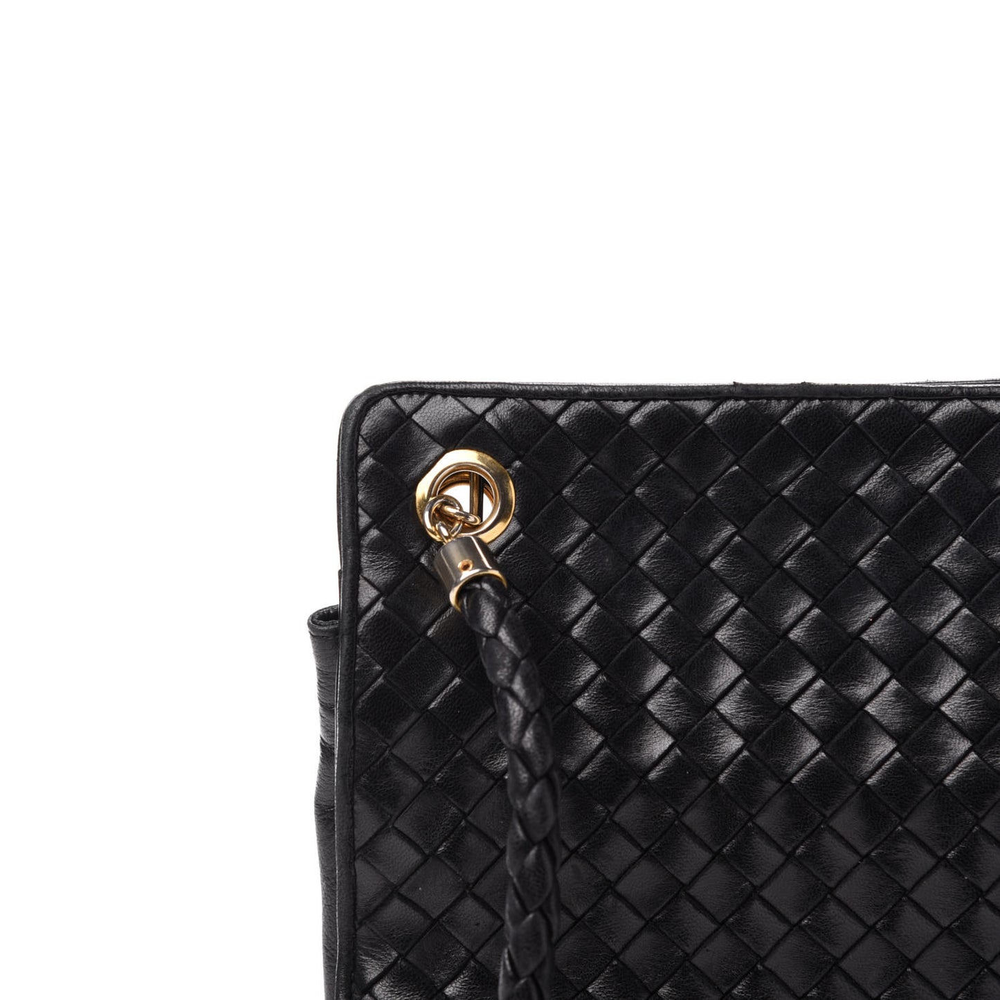 Nappa Intrecciato Shoulder Bag Black
