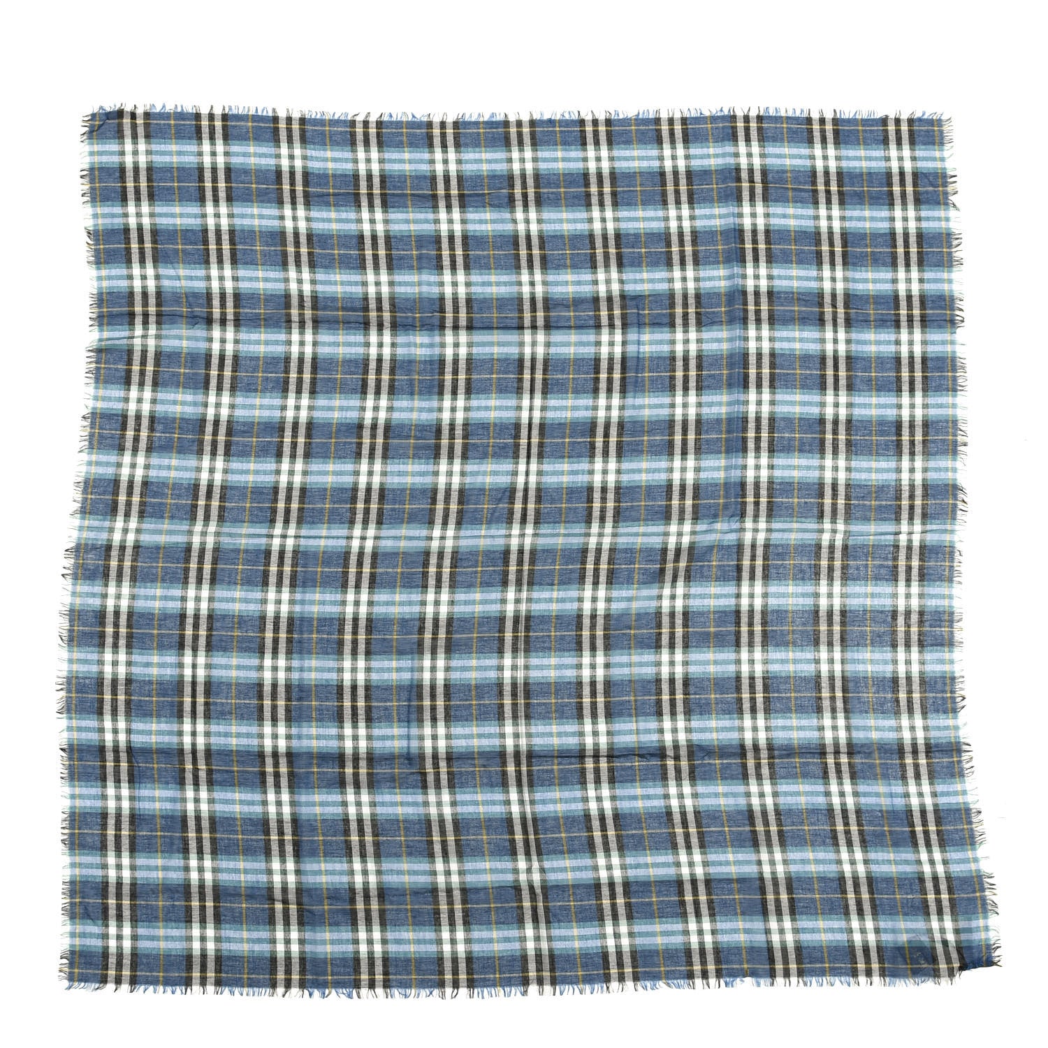 Burberry Modal Wool Vintage Check Square Scarf Blue 1 of 4