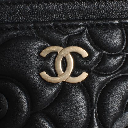 Chanel Lambskin Camellia Embossed Card Holder Black 4 of 8