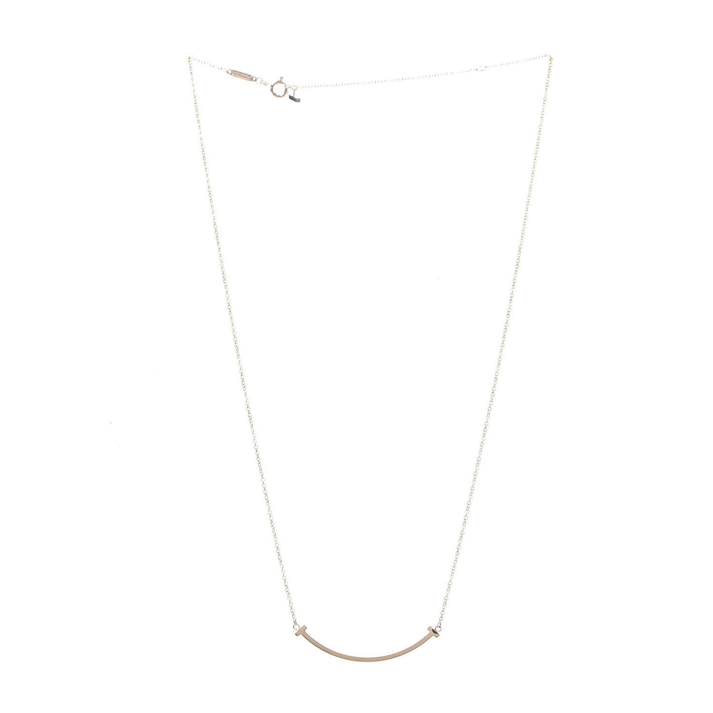 18K Yellow Gold Small T Smile Pendant Necklace