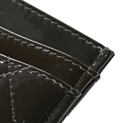 Chanel Patent Quilted Card Holder Dark Grey 10 of 11