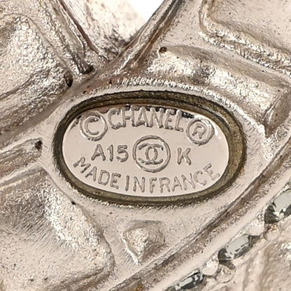Chanel Baguette Crystal CC Brooch Silver Black 3 of 4