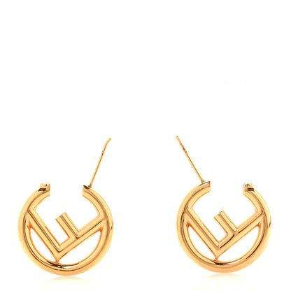 Fendi Metal FF Hoop Earrings Gold 3 of 4