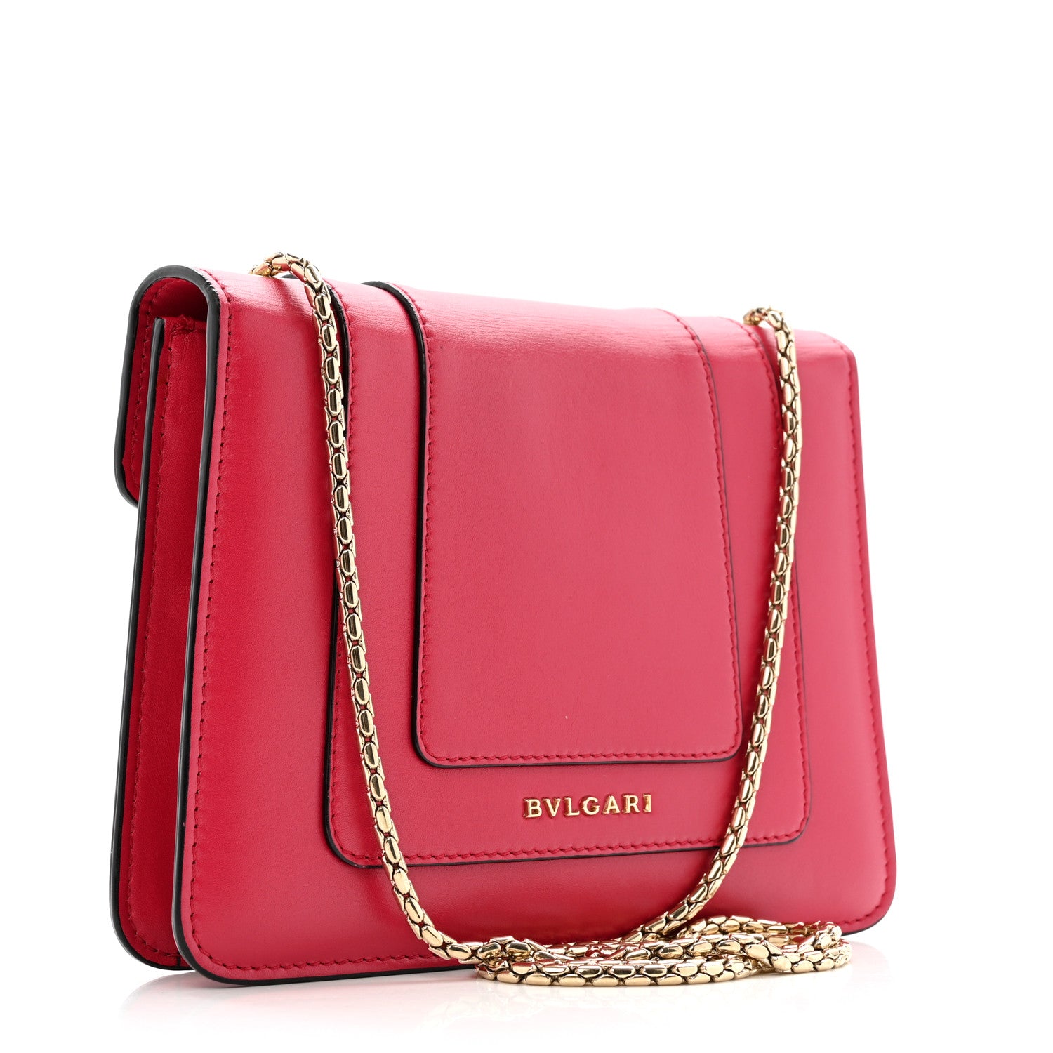 Bulgari Calfskin Small Serpenti Forever Snake Strap Crossbody Bag Pink 4 of 12