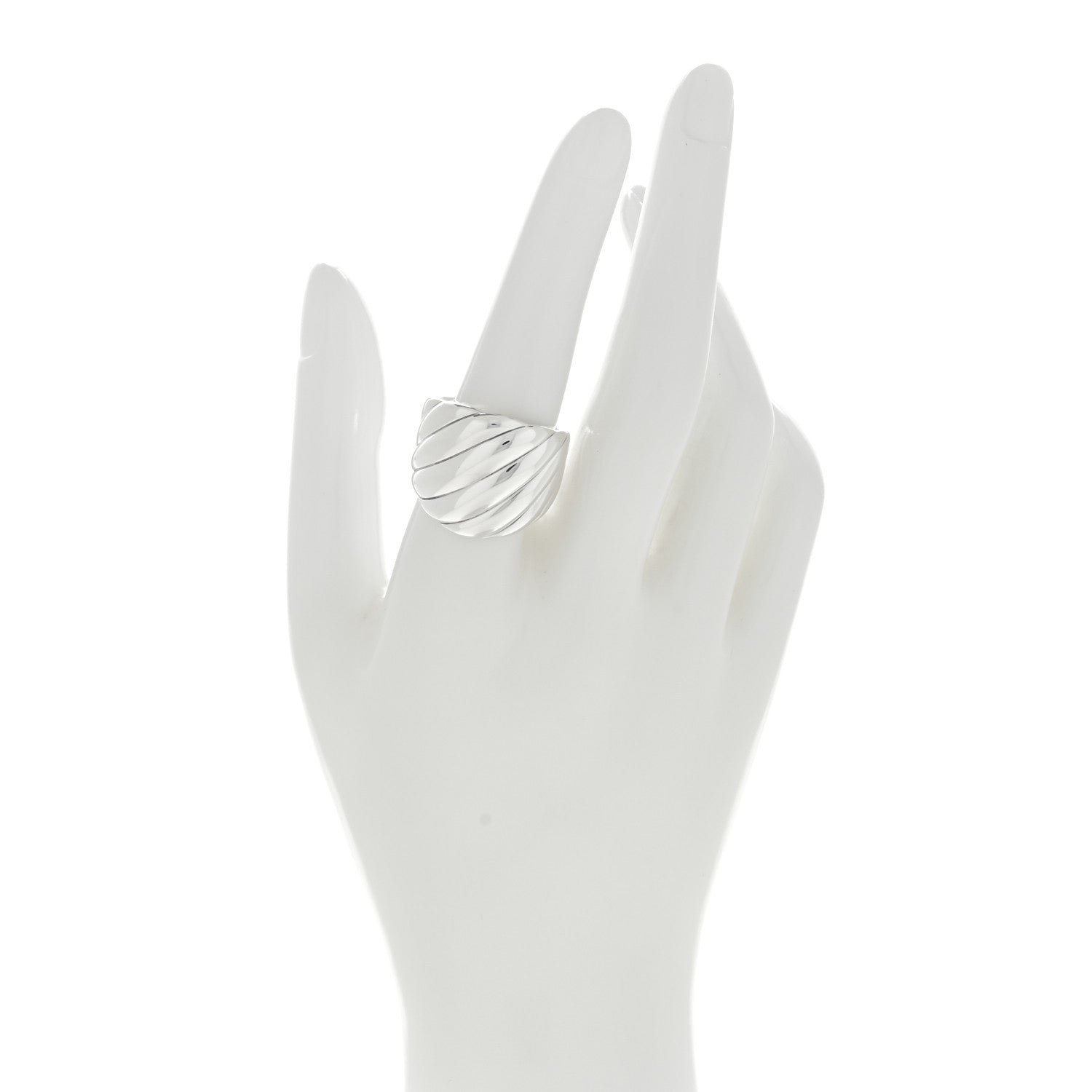 David Yurman Sterling Silver Sculpted Cable Ring 57 8 2 of 4