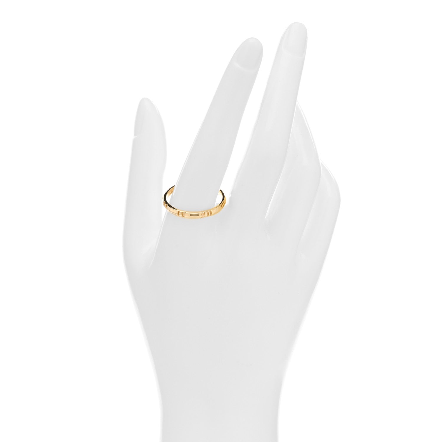 Tiffany 18K Yellow Gold Atlas X Closed Narrow Ring 66 11.5 2 of 4