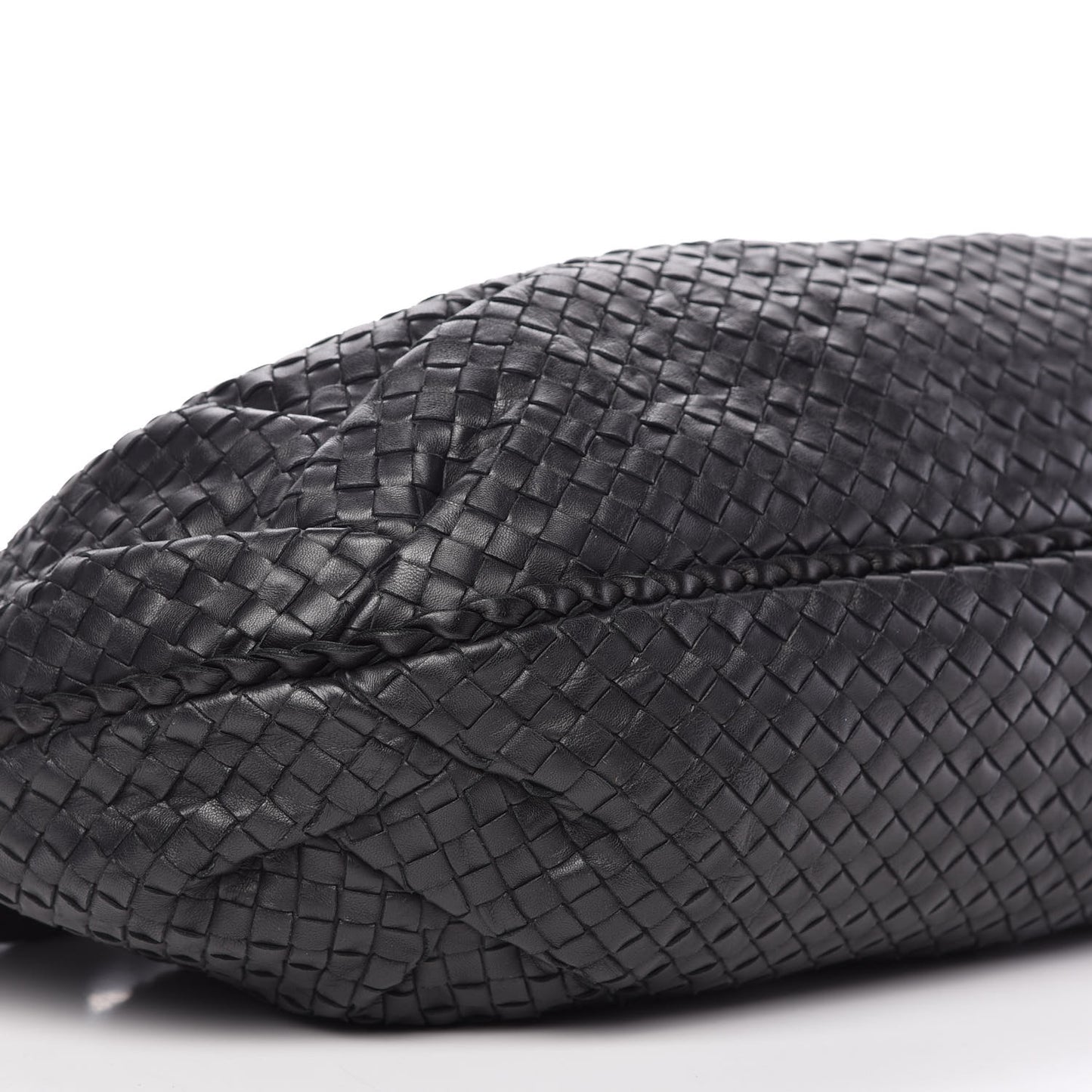 Nappa Intrecciato Large Belly Veneta Hobo Black