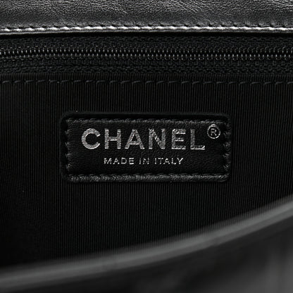 Chanel Crumpled Calfskin Quilted Large Chain All Over Flap Bag Black 6 of 9
