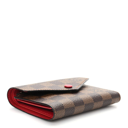Louis Vuitton Damier Ebene Victorine Wallet Red 3 of 6
