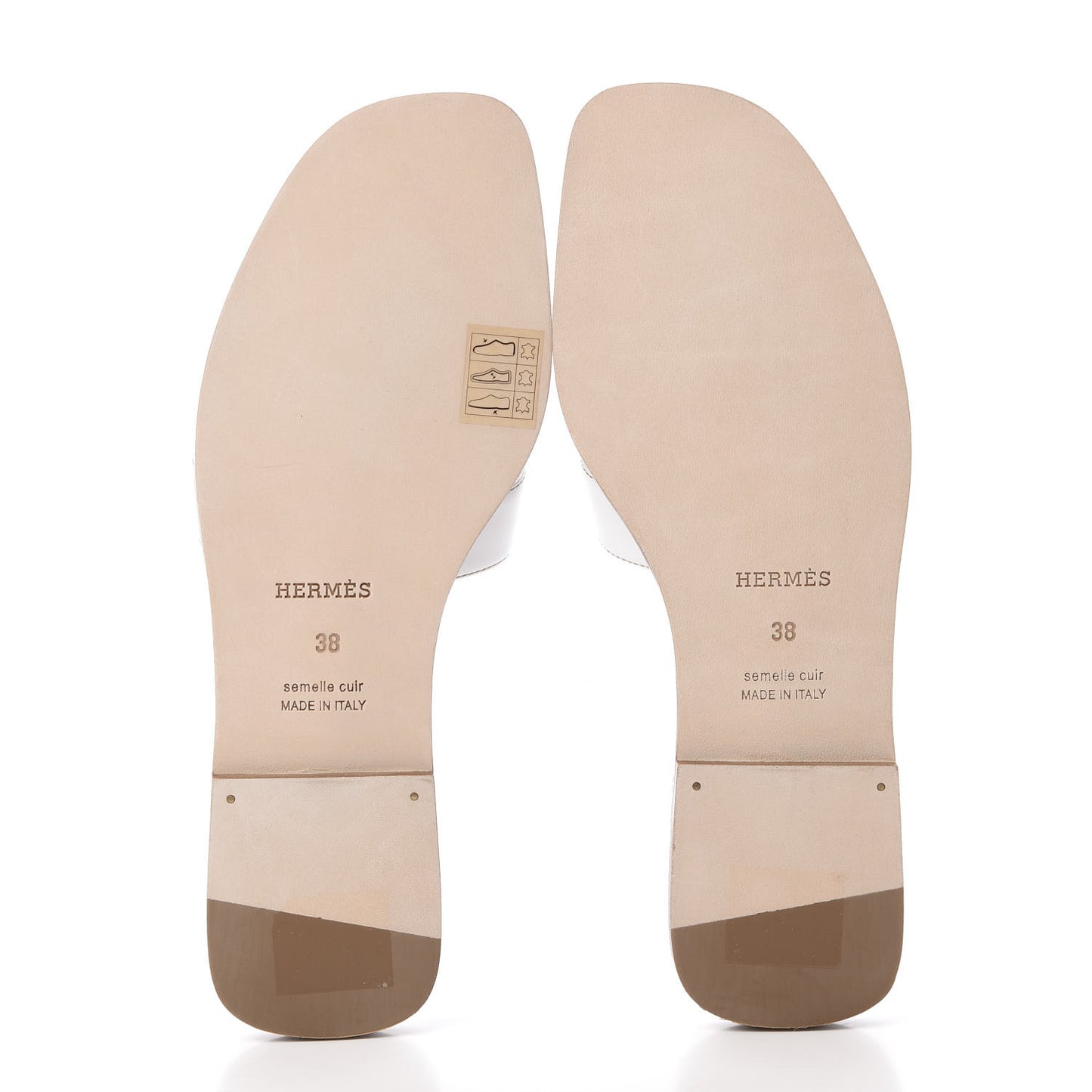Box Calfskin Oran Sandals 38 White