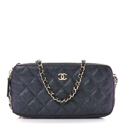 Chanel Iridescent Caviar Quilted Small Clutch With Chain Black 1 of 14