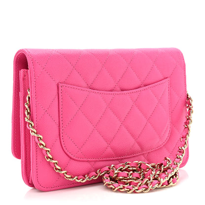 Chanel Caviar Quilted Wallet on Chain WOC Fuchsia 3 of 12