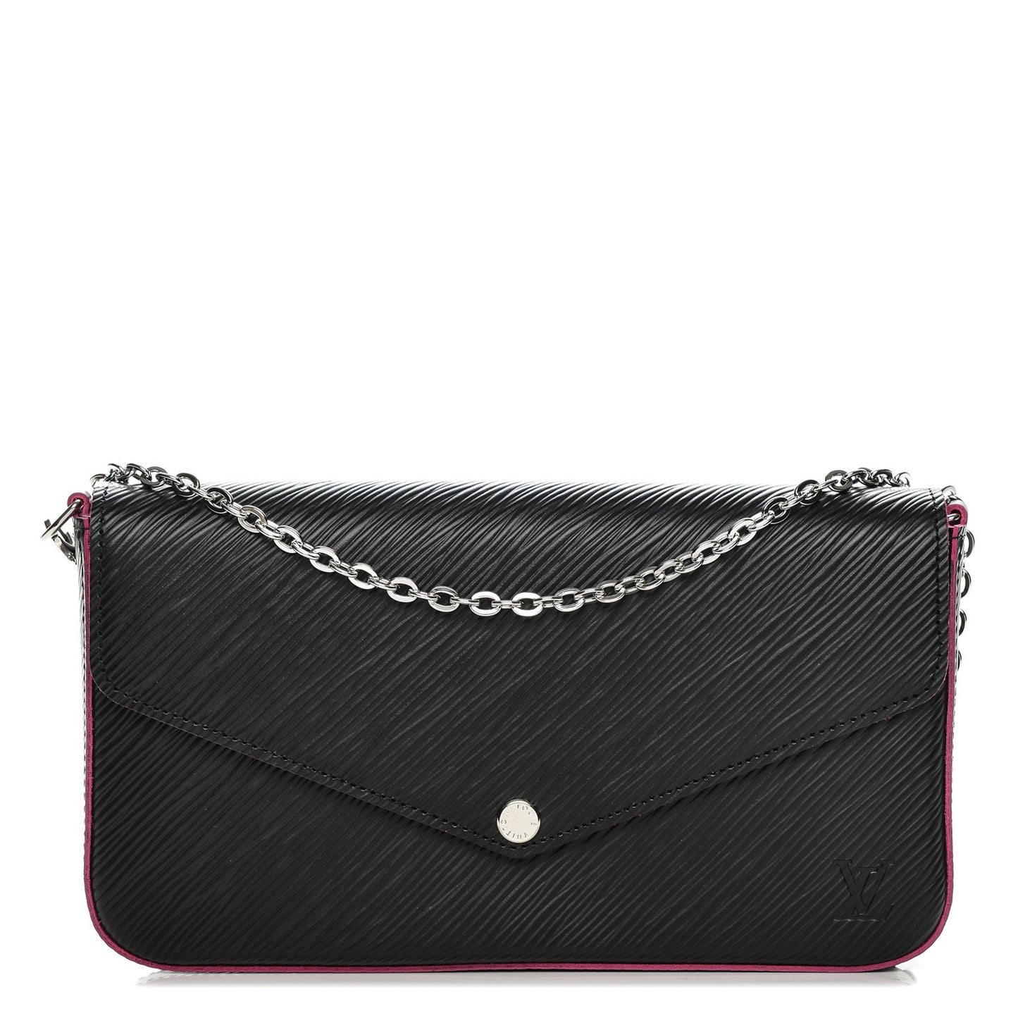 Epi Pochette Felicie Black Hot Pink