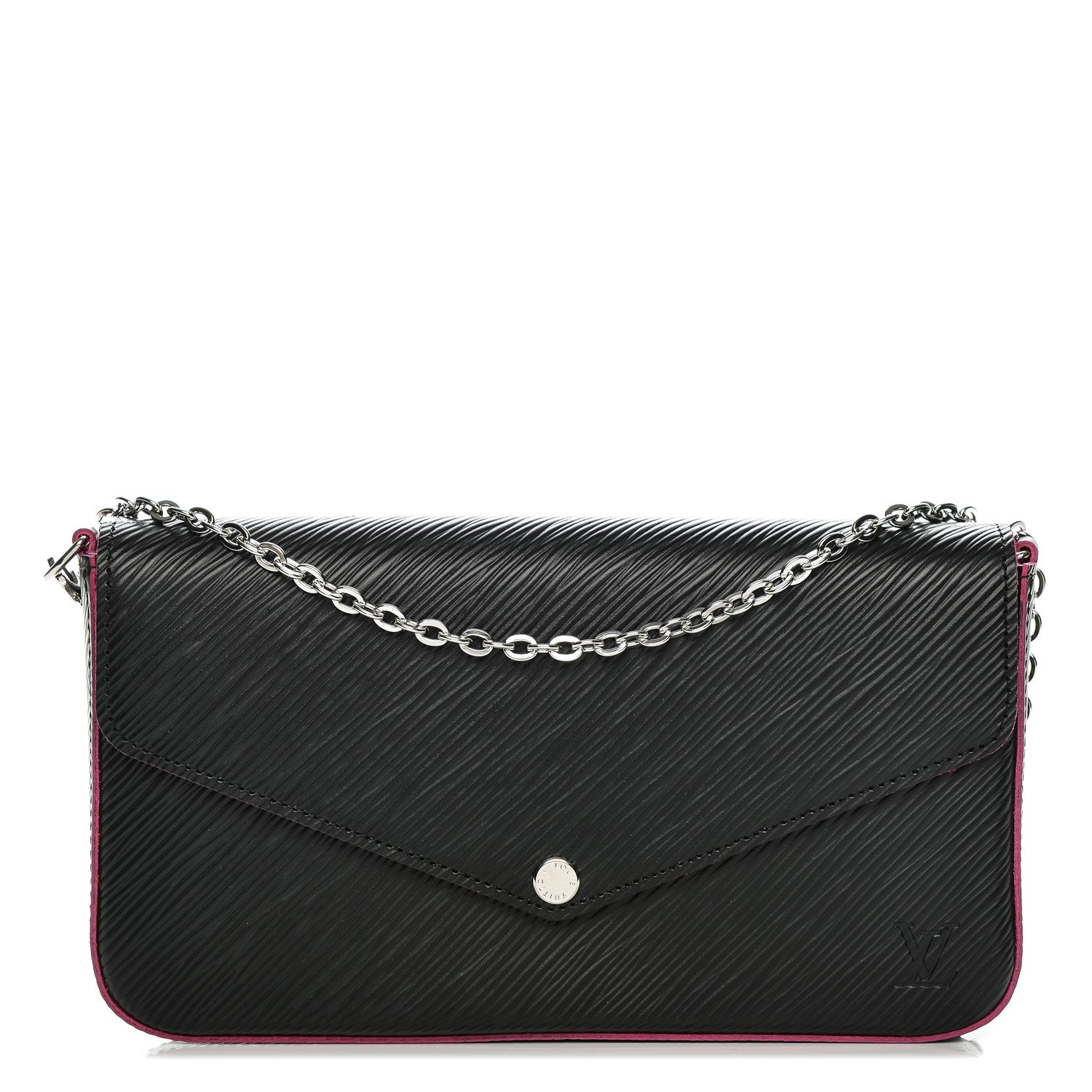 Louis Vuitton Epi Pochette Felicie Black Hot Pink 1 of 6