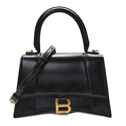 Balenciaga Shiny Box Calfskin Small Hourglass Top Handle Bag Black 1 of 9