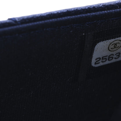 Chanel Patent Metallic Crumpled Calfskin Quilted Wallet On Chain WOC Navy 8 of 11