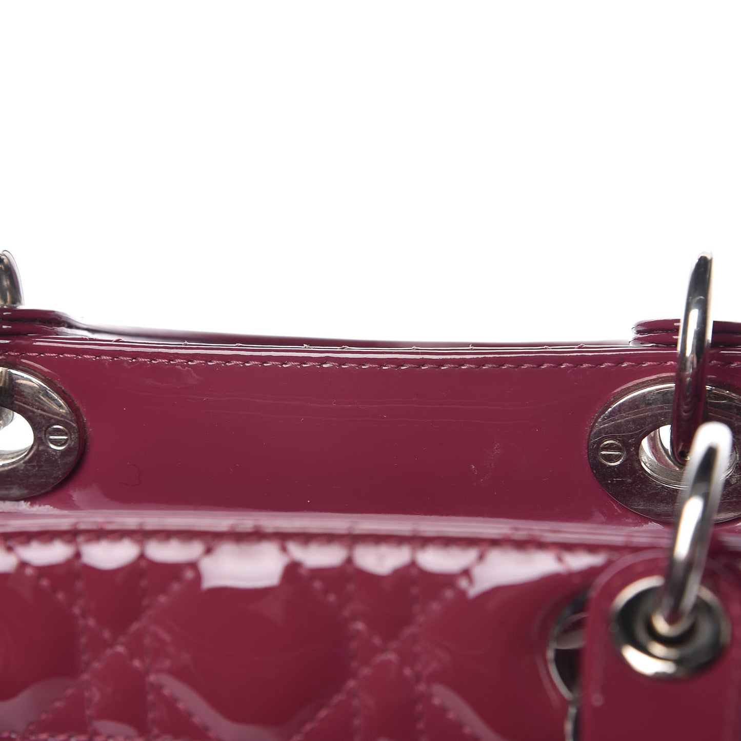 Patent Cannage Medium Lady Dior Dark Pink