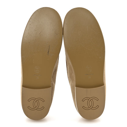 Chanel Suede Calfskin CC Loafers 39 Dark Beige 6 of 9