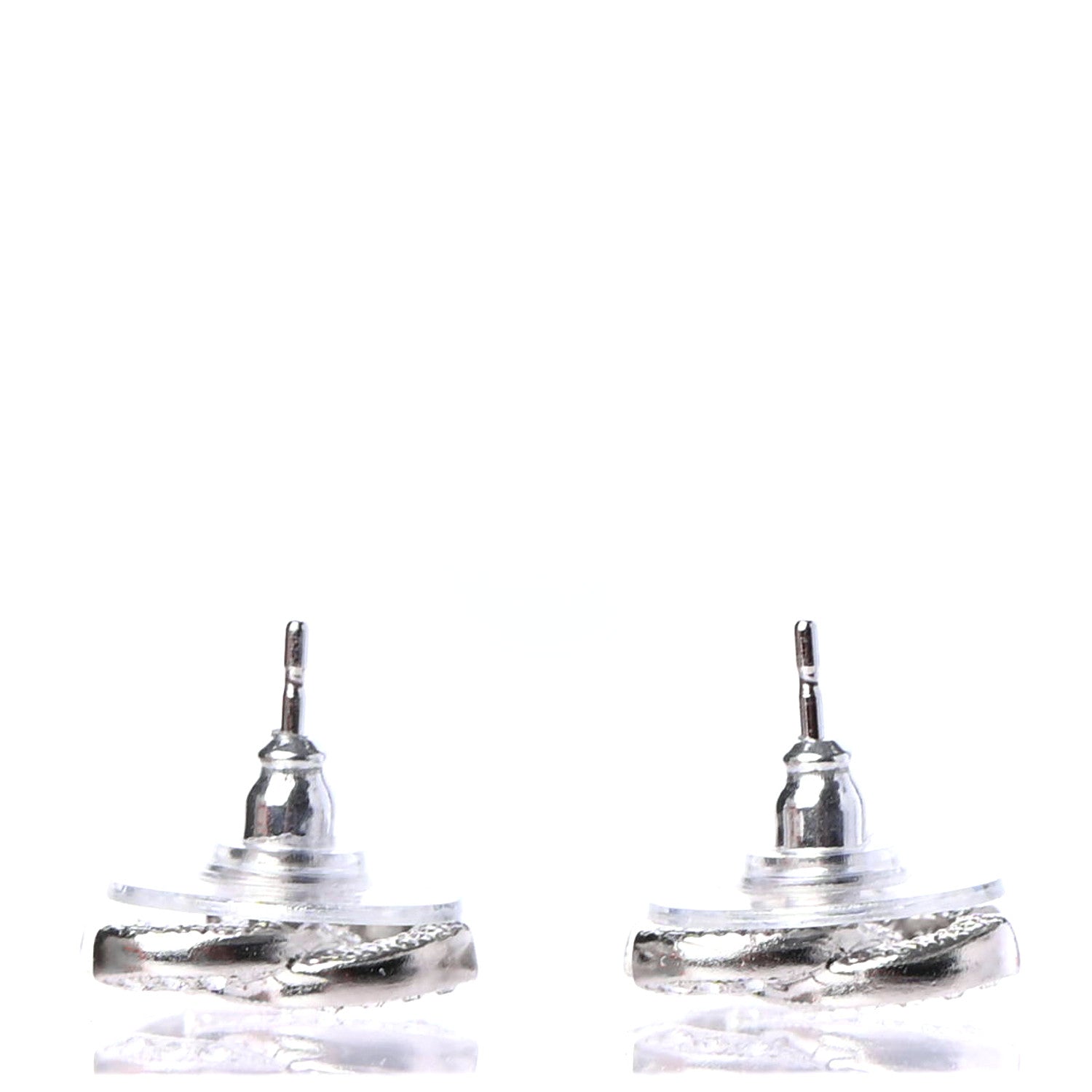 Chanel Crystal CC Earrings Silver 3 of 4