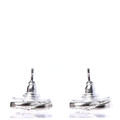 Chanel Crystal CC Earrings Silver 3 of 4